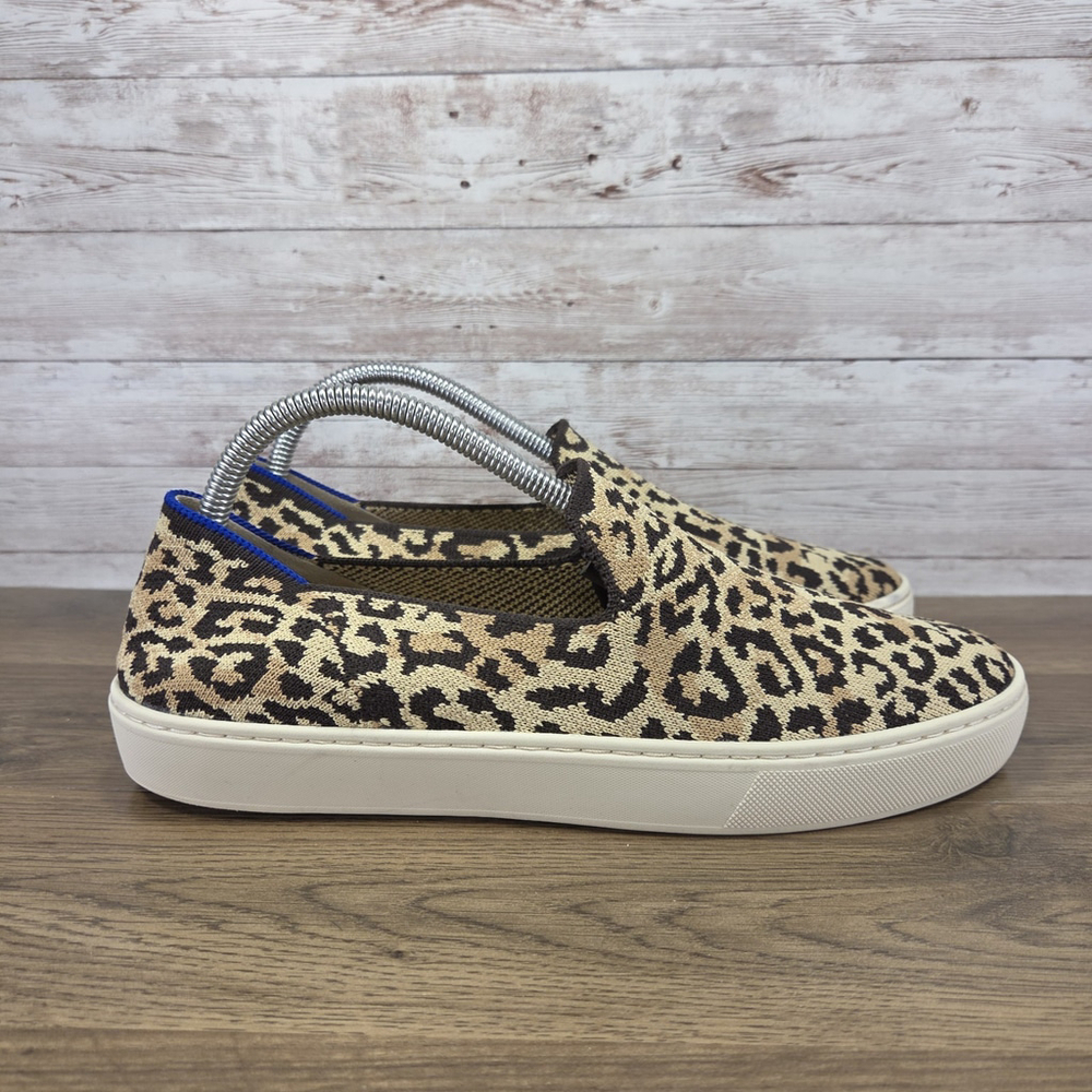 Rothy's The Sneaker Original Slip On Sneakers Shoes Cheetah Print Size 9.5